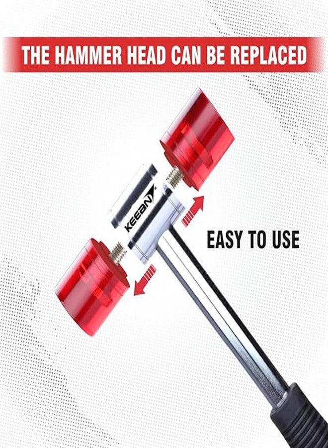 KEEAN 40 MM Soft Faced Acetate Mellet Industrial Hammer Non Slip Rubber Grip Bending Forming Metal Tile Fitting Wood Work Professional - Image 4